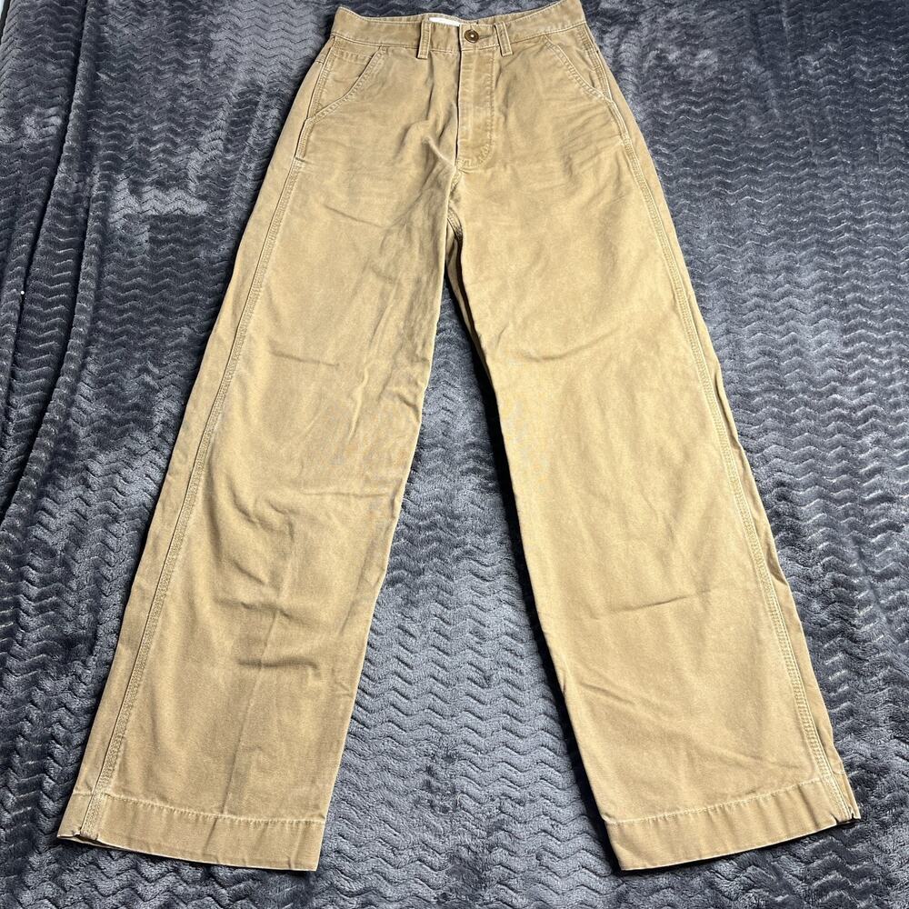 Buck Mason High Desert Canvas Wide Leg Pants tan jeans Womens 24